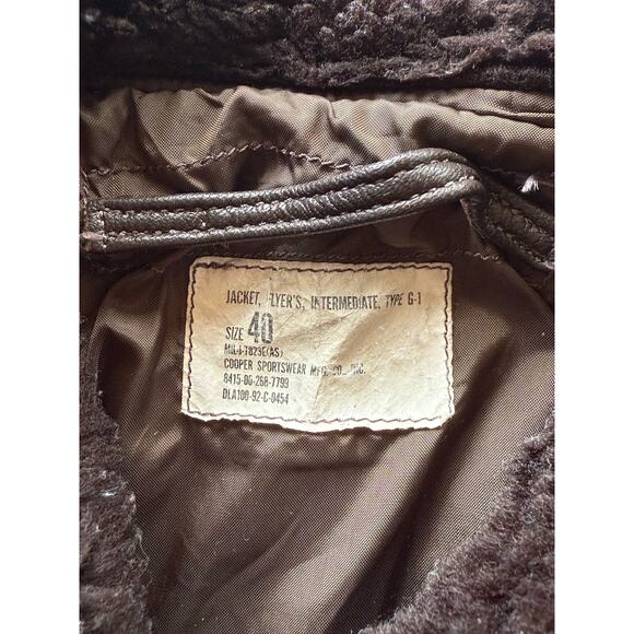 Vintage 1992 G-1 Fur Collared Leather Flight Jacket Size 40 Size Small/XS - Picture 4 of 7
